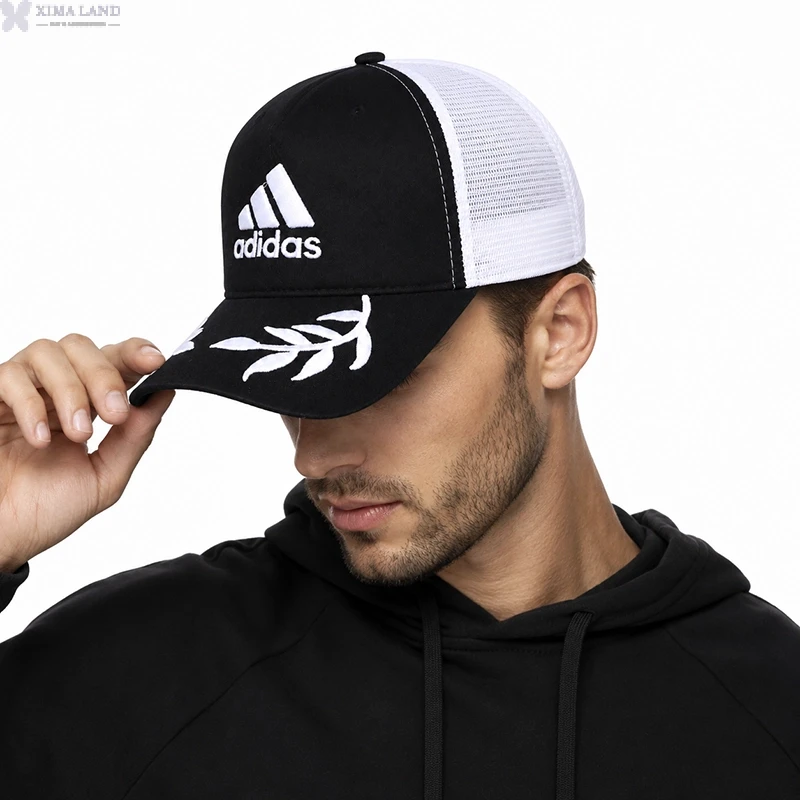 کلاه مخمل نقابدار خوشه ای  پشت تور طرح گلدوزی ADIDAS