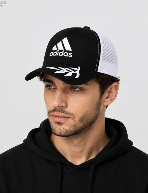 کلاه مخمل نقابدار خوشه ای  پشت تور طرح گلدوزی ADIDAS